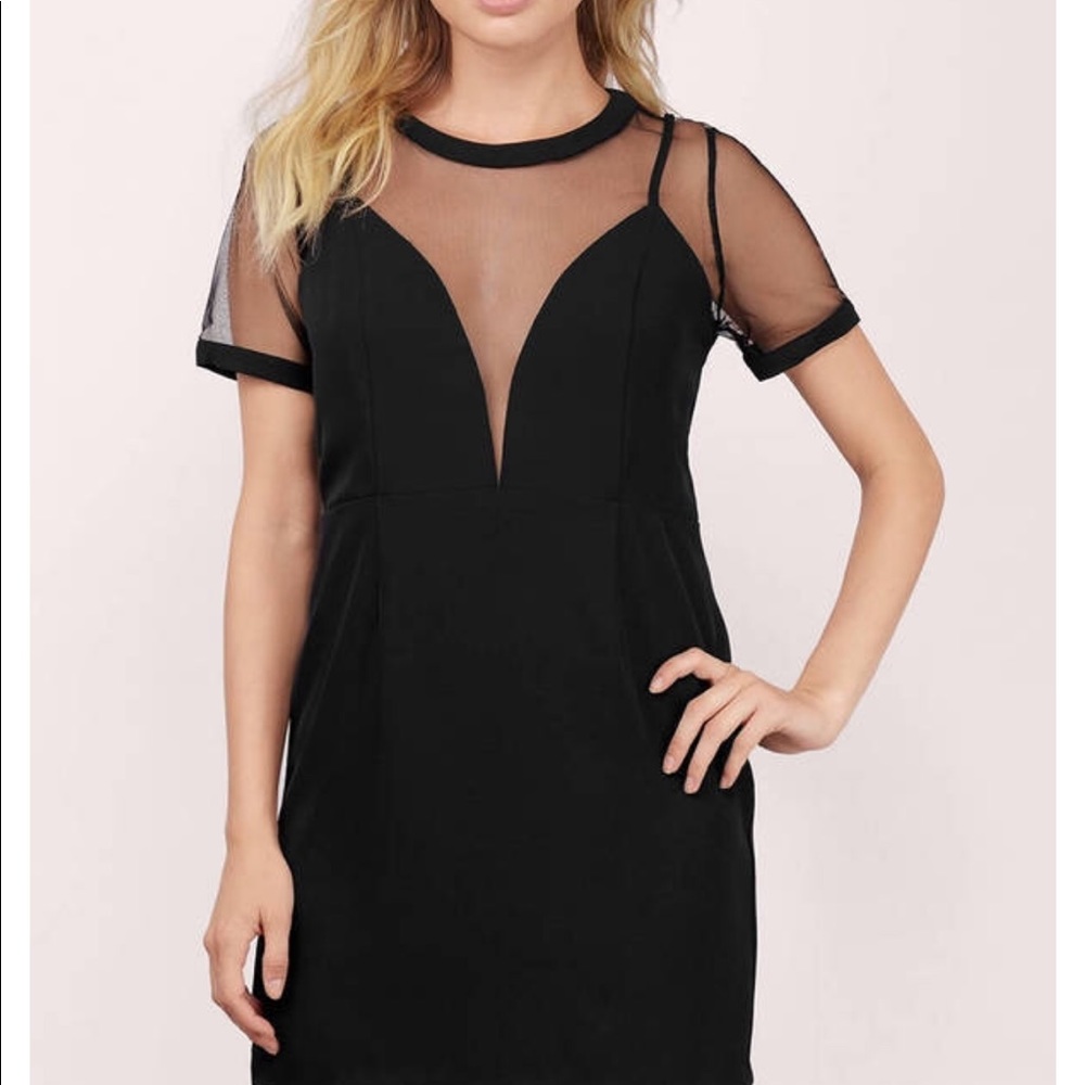 Black Tobi dress with mesh design!